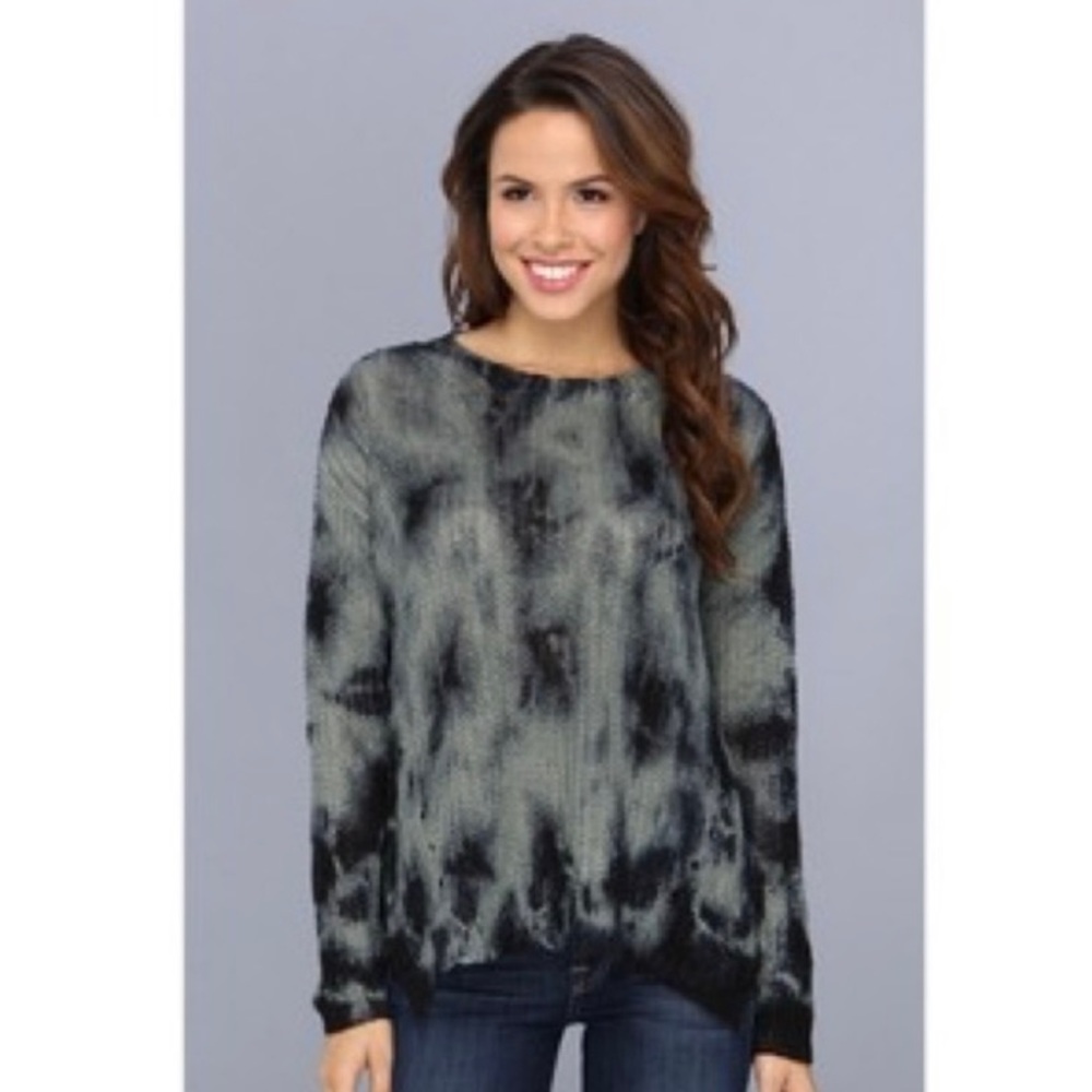525 America Tie Dye Linen Crochet Sweater Size Medium
